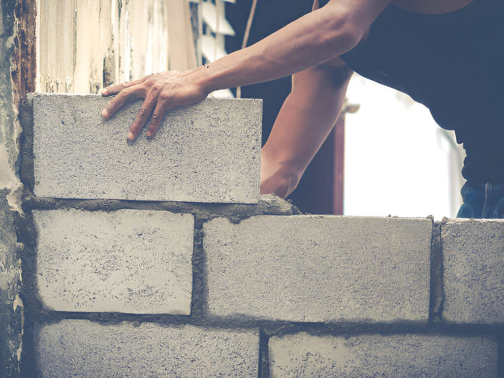 stone wall installation